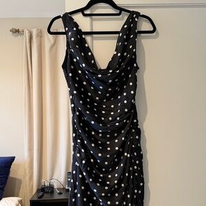 Elegant Black Polka Dot Dress A&F